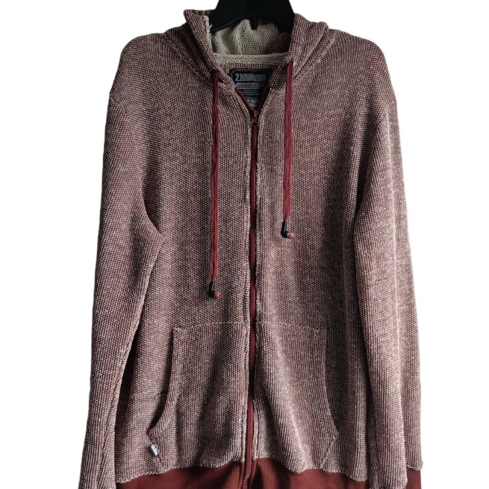 XL💠Men’s Full-zip Hoodie in Dark Red